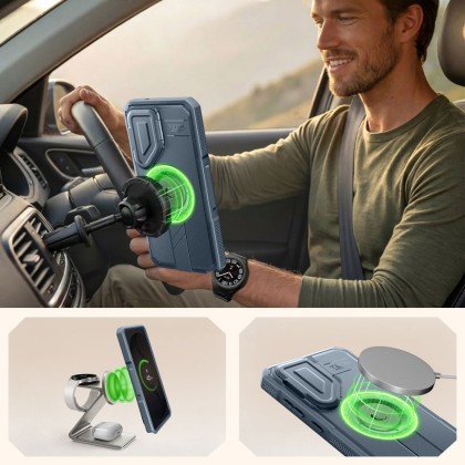 360 градусов калъф за Samsung Galaxy S26 Ultra от Tech-Protect Kevlar Magsafe 2-SET - Blue