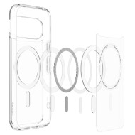 Удароустойчив кейс с MagSafe пръстен за Google Pixel 11 от Spigen Ultra Hybrid Mag - Clear / White