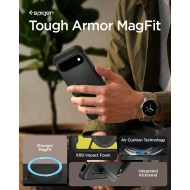 Удароустойчив, твърд кейс с MagSafe за Google Pixel 11 от Spigen Tough Armor Mag - Black