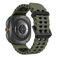 Силиконова каишка за Samsung Galaxy Watch Ultra 1 / 2 / 2024-2026 (47mm) от Tech-Protect IconBand Pro - Military Green / Black