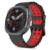 Силиконова каишка за Samsung Galaxy Watch Ultra 1 / 2 / 2024-2026 (47mm) от Tech-Protect IconBand Pro - Black / Red