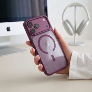 Твърд кейс с MagSafe пръстен за IPhone 17 Pro Max / 18 Pro Max от Tech-Protect MagMat - Dark Cherry