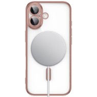 Твърд кейс с MagSafe и протектор за камерата на iPhone 17 от Tech-Protect MagFlex - Rose Gold
