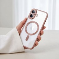 Твърд кейс с MagSafe и протектор за камерата на iPhone 17 от Tech-Protect MagFlex - Rose Gold