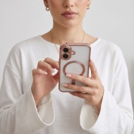 Твърд кейс с MagSafe и протектор за камерата на iPhone 17 от Tech-Protect MagFlex - Rose Gold