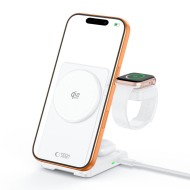 TECH-PROTECT A56 3IN1 MAGNETIC MAGSAFE WIRELESS CHARGER 25W QI2.2 WHITE