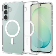 Удароустойчив кейс с MagSafe пръстен за Samsung Galaxy S26 FE от Spigen Ultra Hybrid Mag - Clear / White