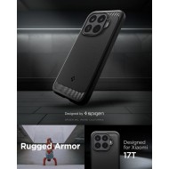 Удароустойчив кейс за Xiaomi 17T от Spigen Rugged Armor - Matte Black