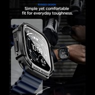SPIGEN RUGGED ARMOR & TEMPERED GLASS APPLE WATCH ULTRA 1 / 2 / 3 / 4 (49 MM) MATTE BLACK