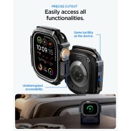 SPIGEN RUGGED ARMOR & TEMPERED GLASS APPLE WATCH ULTRA 1 / 2 / 3 / 4 (49 MM) MATTE BLACK