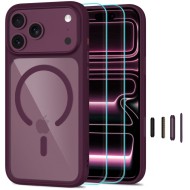 TECH-PROTECT MAGONE MAGSAFE CC + GLASS 2-PACK IPHONE 17 PRO MAX / 18 PRO MAX BURGUNDY/CLEAR