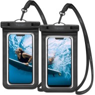 2 броя водоустойчив калъф за смартфон от Spigen A601 - Черен