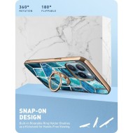 Кейс с пръстен за iPhone 13 Pro от Supcase IBLSN Cosmo Snap - син