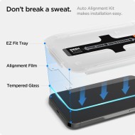 Стъклен протектор за дисплей на iPhone 13 / 13 Pro / 14 / 16e от Spigen Glas.TR "Ez Fit" - Прозрачен