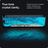 Стъклен протектор за дисплей на iPhone 13 / 13 Pro / 14 / 16e  от Spigen Glas.TR.Slim - Privacy