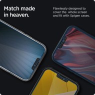 Стъклен протектор за дисплей на iPhone 13 / 13 Pro / 14 / 16e  от Spigen Glas.TR.Slim - Privacy