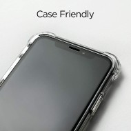 Висококачествен стъклен протектор за iPhone X / XS от Spigen Glass FC - с черна рамка