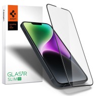 Висококачествен стъклен протектор за iPhone 13 / 13 Pro / 14 от Spigen Glass FC - с черна рамка