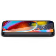 Висококачествен стъклен протектор за iPhone 13 Mini от Spigen Glass FC - с черна рамка