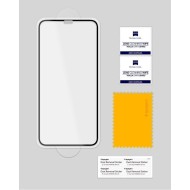 Висококачествен стъклен протектор за iPhone X / XS от Spigen Glass FC - с черна рамка