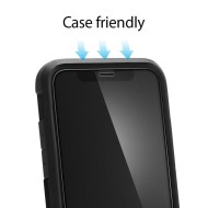 Висококачествен стъклен протектор за iPhone X / XS от Spigen Glass FC - с черна рамка