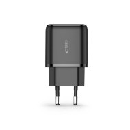 Универсално мрежово зарядно с 2 порта за iOS и Android 20W / QC 3.0 от Tech Protect - Черно
