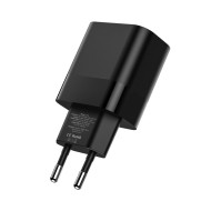 Универсално мрежово зарядно с 2 порта за iOS и Android 30W / QC 3.0 от Tech Protect - Черно