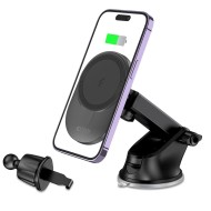 TECH-PROTECT MM15W-V1 MAGNETIC MAGSAFE DASHBOARD & VENT CAR MOUNT WIRELESS CHARGER 15W BLACK