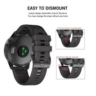 Силиконова каишка за GARMIN FENIX 3/3HR/5X/5X PLUS/6X/6X PRO/ 7X от Tech-Protect Smooth - черна