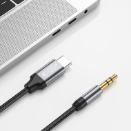 Аудио кабел USB- C към AUX 3.5мм 100 см. от Tech Protect Ultraboost - Черен