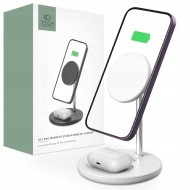 Безжична зарядна станция 2в1 15W с MagSafe от Tech Protect QI15W - Бяла