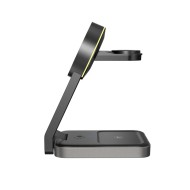 Безжична зарядна станция 3в1 с MagSafe 15W от Tech Protect A28 - Черна