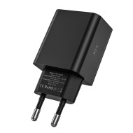 Мрежово зарядно устройство с 2 порта от Tech-Protect NC30W Power Delivery и Quick Charge 3.0 - Черно