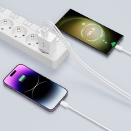 Мрежово зарядно устройство с 2 порта от Tech-Protect NC30W Power Delivery и Quick Charge 3.0 - Черно