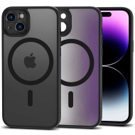 Хибриден кейс с MagSafe за iPhone 15 от Tech Protect Magmat Cam+ - Matte Black