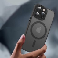 Хибриден кейс с MagSafe за iPhone 15 от Tech Protect Magmat Cam+ - Matte Black