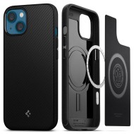 Тънък кейс с MagSafe за iPhone 13 от Spigen Mag Armor - Черен