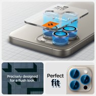 OSŁONA APARATU SPIGEN OPTIK.TR ”EZ FIT” CAMERA PROTECTOR 2-PACK IPHONE 14 PRO / PRO MAX / 15 PRO / PRO MAX NATURAL TITANIUM