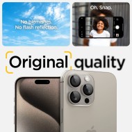 OSŁONA APARATU SPIGEN OPTIK.TR ”EZ FIT” CAMERA PROTECTOR 2-PACK IPHONE 14 PRO / PRO MAX / 15 PRO / PRO MAX NATURAL TITANIUM