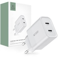Стенно зарядно устройсто с 2 порта 20W от Tech Protect C20W - Бяло