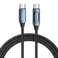Кабел за зареждане USB-C към USB-C 100W / 5A с LED-дисплей 200 см. от Tech Protect Ultraboost - Син