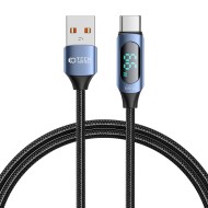 Кабел за зареждане USB-A към USB-C 66W / 6A с LED-дисплей 100 см. от Tech Protect Ultraboost - Син