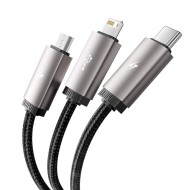 Кабел 3в1 Lightning / Type-C / Micro-USB 3.5A 100см от Tech Protect Ultraboost - Сив