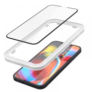 Стъклен протектор за iPhone 13 / 13 Pro / 14 / 16e от Spigen ALM Glas.TR Slim - Черен