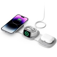 Безжична зарядна станция 3в1 с MagSafe от Tech Protect A32 - Сива