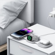 Безжична зарядна станция 3в1 с MagSafe от Tech Protect A32 - Сива