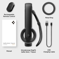 Магнитен селфи стик и статив с MagSafe и Bluetooth от Spigen S571W - Черен