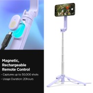 Магнитен селфи стик и статив с MagSafe и Bluetooth от Spigen S571W - Lavender