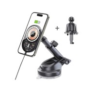 TECH-PROTECT MM15W-V6 MAGNETIC MAGSAFE DASHBOARD & VENT CAR MOUNT WIRELESS CHARGER 15W BLACK