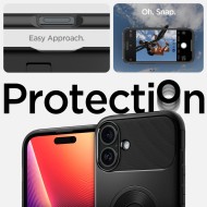 Удароустойчив кейс с MagSafe за iPhone 16 от Spigen Slim Armor Mag - Black